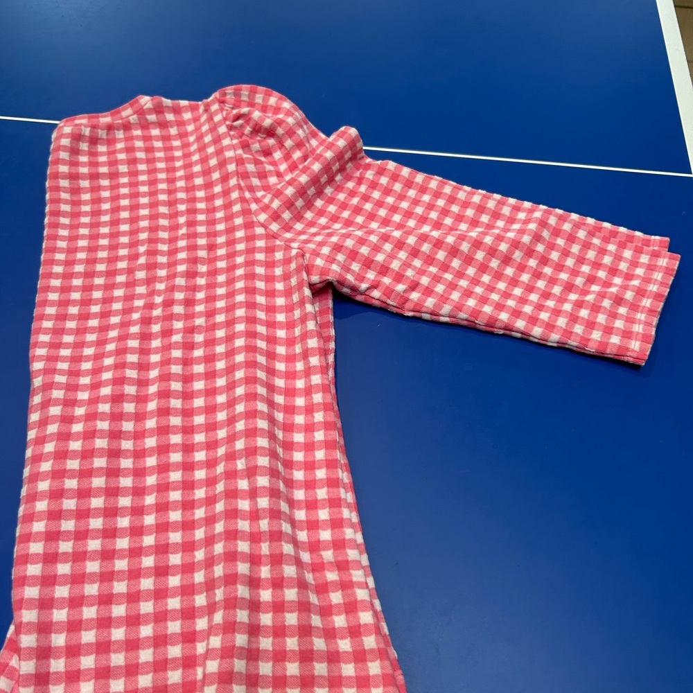 Ann Taylor Pink and White Fitted Long Sleeve Top